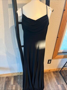 Morgan & Co. Black Cowl-Neck Maxi Dress